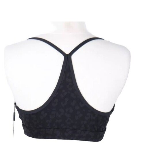 Ryderwear Women's Medium Black Hybrid Sports Bra Racerback Leopard Print Top NWT - Picture 4 of 5